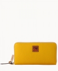 Dooney Pebble Grain Large Zip Around Wristlet Mustard ID-a5UB75AB Dooney Pebble Grain Large Zip Around Wristlet Mustard ID-a5UB75AB