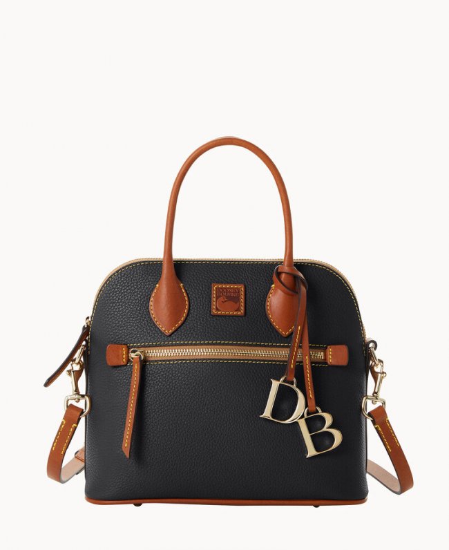 Dooney Pebble Grain Domed Satchel Black ID-iBDgvYAK Dooney Pebble Grain Domed Satchel Black ID-iBDgvYAK