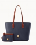Dooney Pebble Grain Tote With Medium Wristlet Midnight Blue ID-lNINnLu5 Dooney Pebble Grain Tote With Medium Wristlet Midnight Blue ID-lNINnLu5