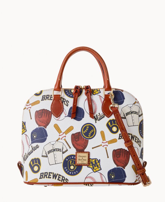 Dooney MLB Brewers Zip Zip Satchel BREWERS ID-mtf7LRv7 Dooney MLB Brewers Zip Zip Satchel BREWERS ID-mtf7LRv7