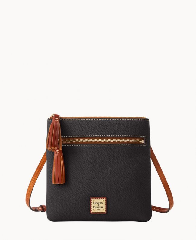 Dooney Pebble Grain Double Zip Tassel Crossbody Black ID-MzdFF49L Dooney Pebble Grain Double Zip Tassel Crossbody Black ID-MzdFF49L
