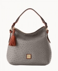 Dooney Ostrich Twist Strap Hobo Grey ID-NSeEGp76 Dooney Ostrich Twist Strap Hobo Grey ID-NSeEGp76