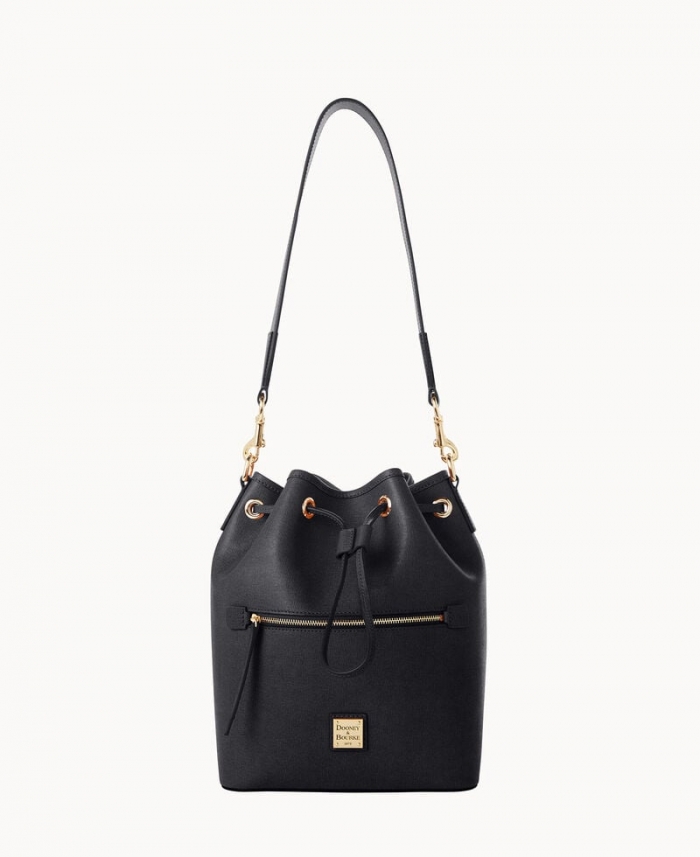 Dooney Saffiano Drawstring Black ID-puddd4kF