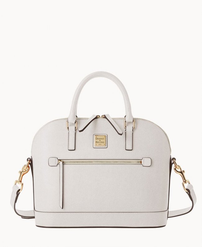 Dooney Saffiano Domed Zip Satchel Ecru ID-qGBGmd27 Dooney Saffiano Domed Zip Satchel Ecru ID-qGBGmd27