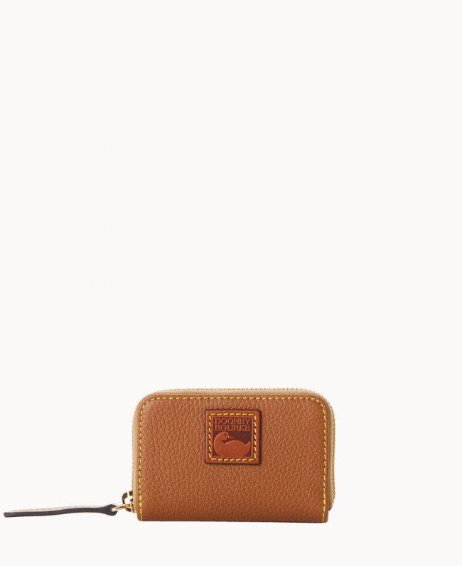 Dooney Pebble Grain Zip Around Credit Card Case Caramel ID-S2G3LTTS Dooney Pebble Grain Zip Around Credit Card Case Caramel ID-S2G3LTTS
