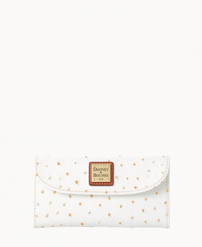 Dooney Ostrich Continental Clutch Bone ID-s6UqzBka