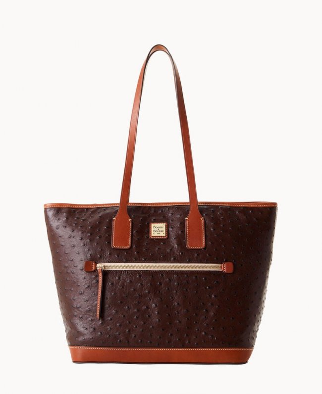 Dooney Ostrich Tote Brown Tmoro ID-SB6KWIII Dooney Ostrich Tote Brown Tmoro ID-SB6KWIII