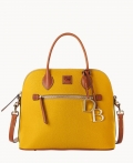 Dooney Pebble Grain Large Domed Satchel Mustard ID-UyGtD6LT Dooney Pebble Grain Large Domed Satchel Mustard ID-UyGtD6LT