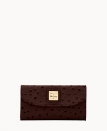 Dooney Ostrich Continental Clutch Brown Tmoro ID-yAHsvQuT