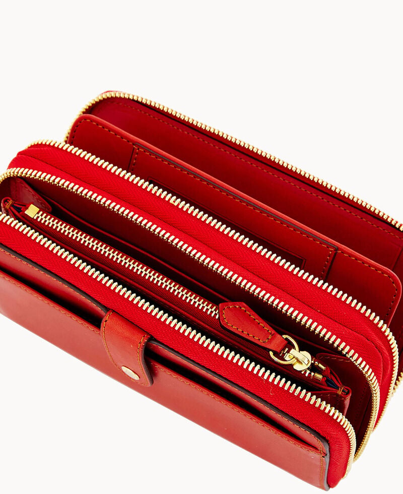 Dooney Alto Large Double Zip Organizer Red ID-078oSfc1