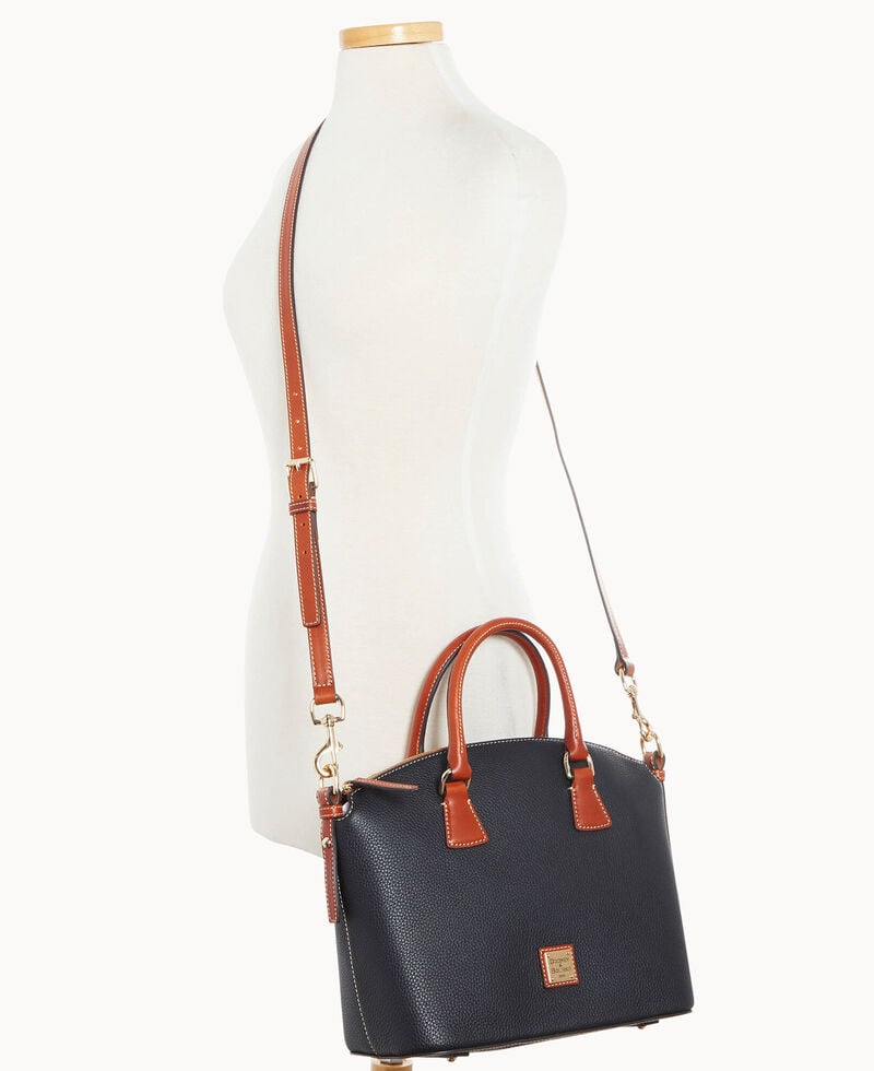 Dooney Pebble Grain Domed Satchel Black ID-9oVQnyJJ