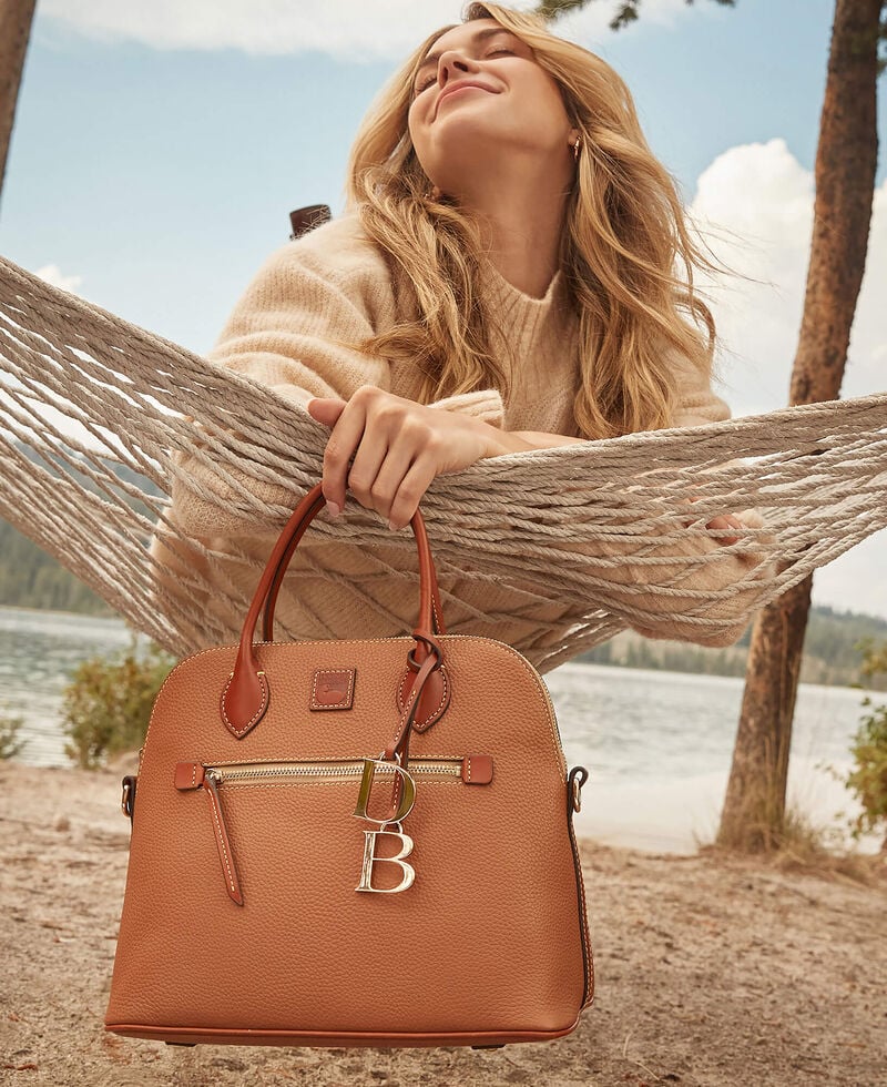 Dooney Pebble Grain Large Domed Satchel Brown Tmoro ID-EDDCePPM