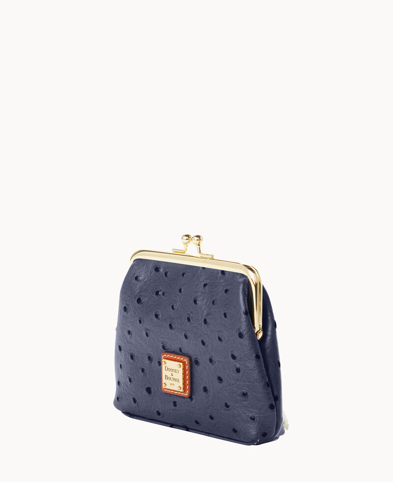 Dooney Ostrich Large Frame Purse Steel Blue ID-J7VtHMXv