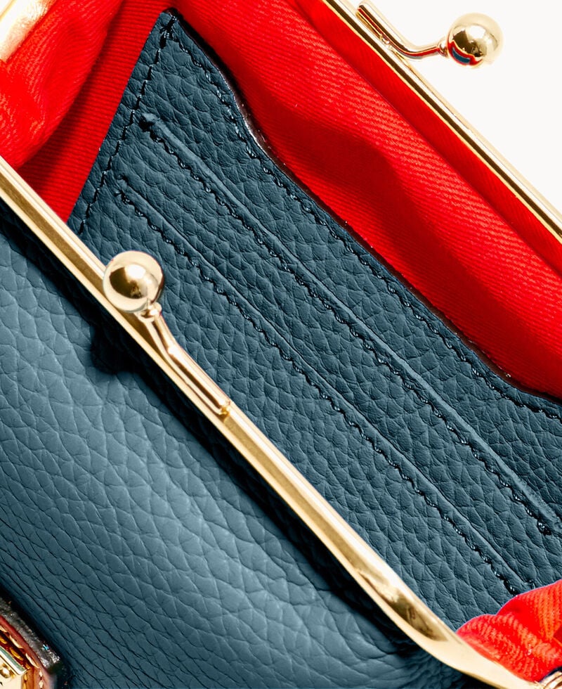 Dooney Pebble Grain Large Framed Purse Teal ID-LLxJpfZt