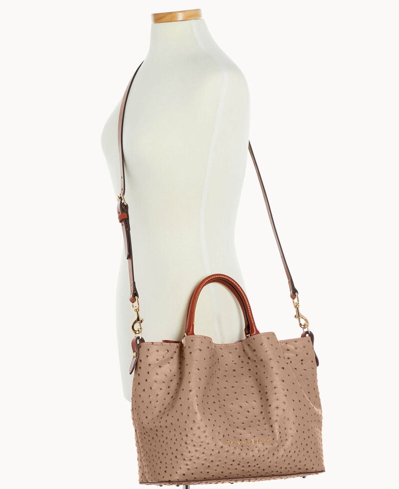Dooney Ostrich Large Barlow Light Taupe ID-TR4djBNX