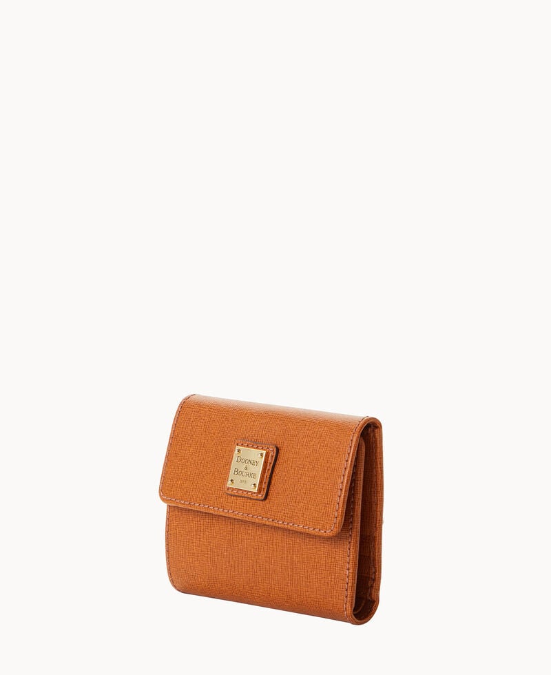 Dooney Saffiano Small Flap Credit Card Wallet Natural ID-VQ9qauMN