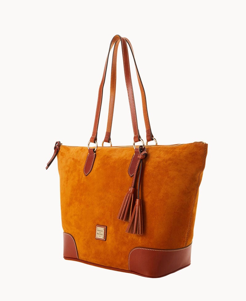 Dooney Suede Career Tote Honey ID-XvXvUh9p