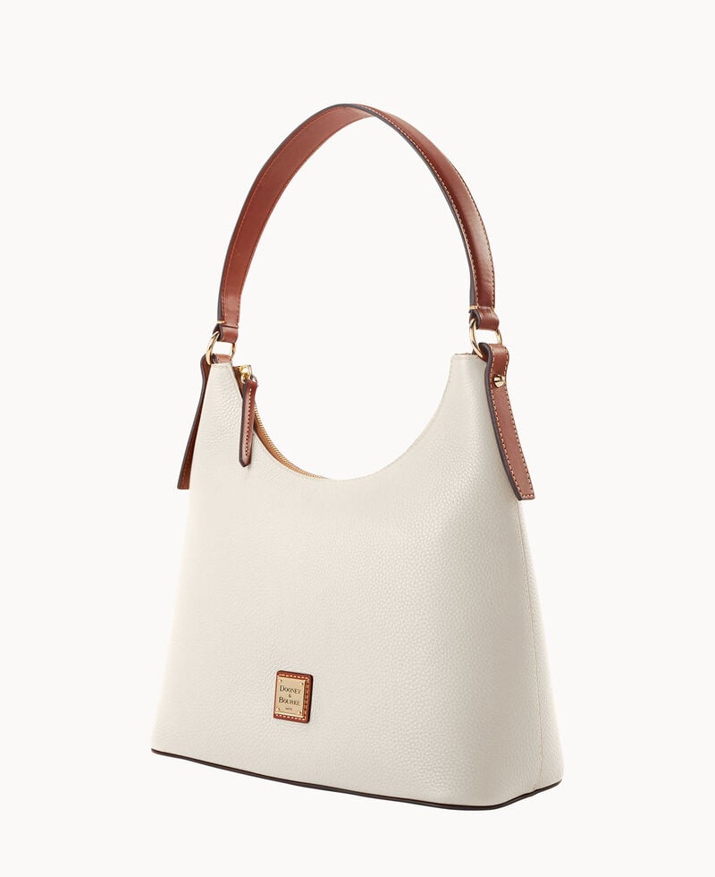 Dooney Pebble Grain Hobo White ID-Y5FiOPph