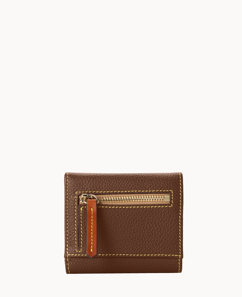 Dooney Pebble Grain Small Flap Credit Card Wallet Bark ID-Zex4i95c