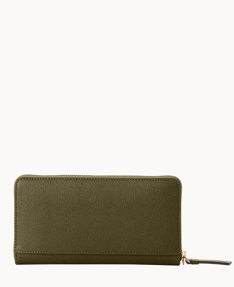 Dooney Saffiano Large Zip Around Wristlet Olive ID-c80PAP1H