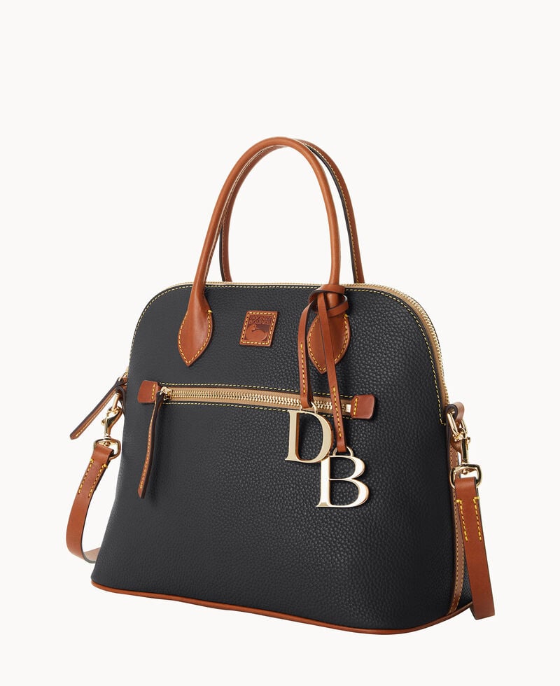 Dooney Pebble Grain Large Domed Satchel Black ID-cS0jbdhu