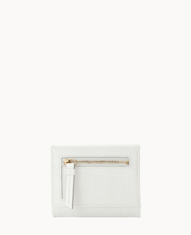 Dooney Saffiano Small Flap Credit Card Wallet Off White ID-eNzjC4Nr