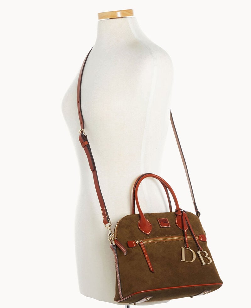 Dooney Suede Domed Satchel Olive ID-eOVcm7XB