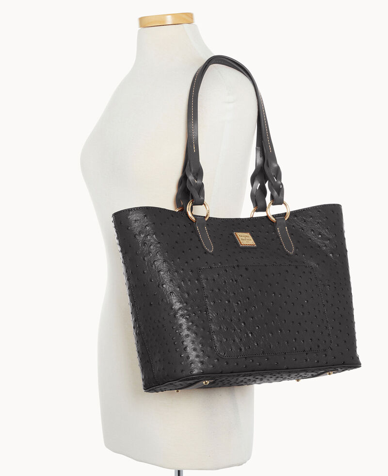 Dooney Ostrich Tammy Tote Black ID-jSseoWjy