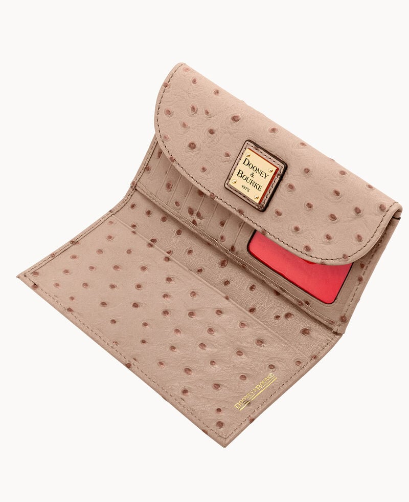 Dooney Ostrich Continental Clutch Light Taupe ID-kGABRgzl