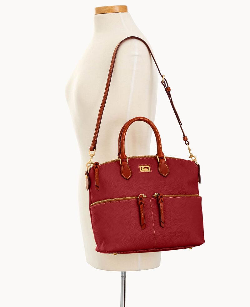 Dooney Dillen Double Pocket Satchel Red ID-kMTCXwsk