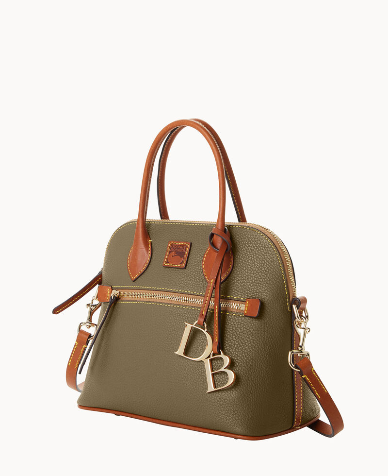 Dooney Pebble Grain Domed Satchel Olive ID-n7FH8E5s