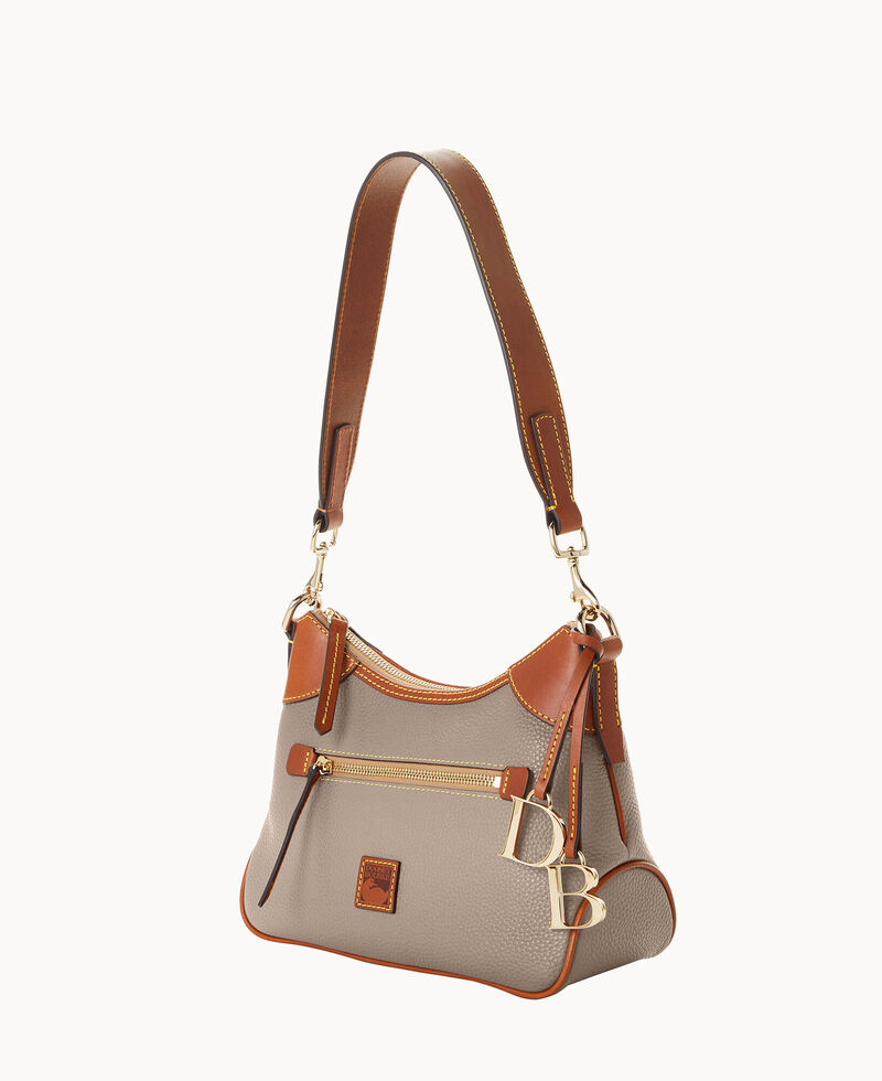 Dooney Pebble Grain Small Hobo Taupe ID-nphRyXhx