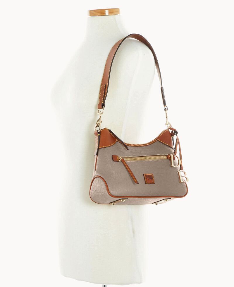 Dooney Pebble Grain Small Hobo Taupe ID-nphRyXhx