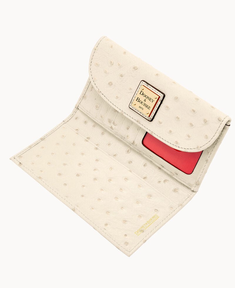 Dooney Ostrich Continental Clutch Bone ID-oahxA1sh