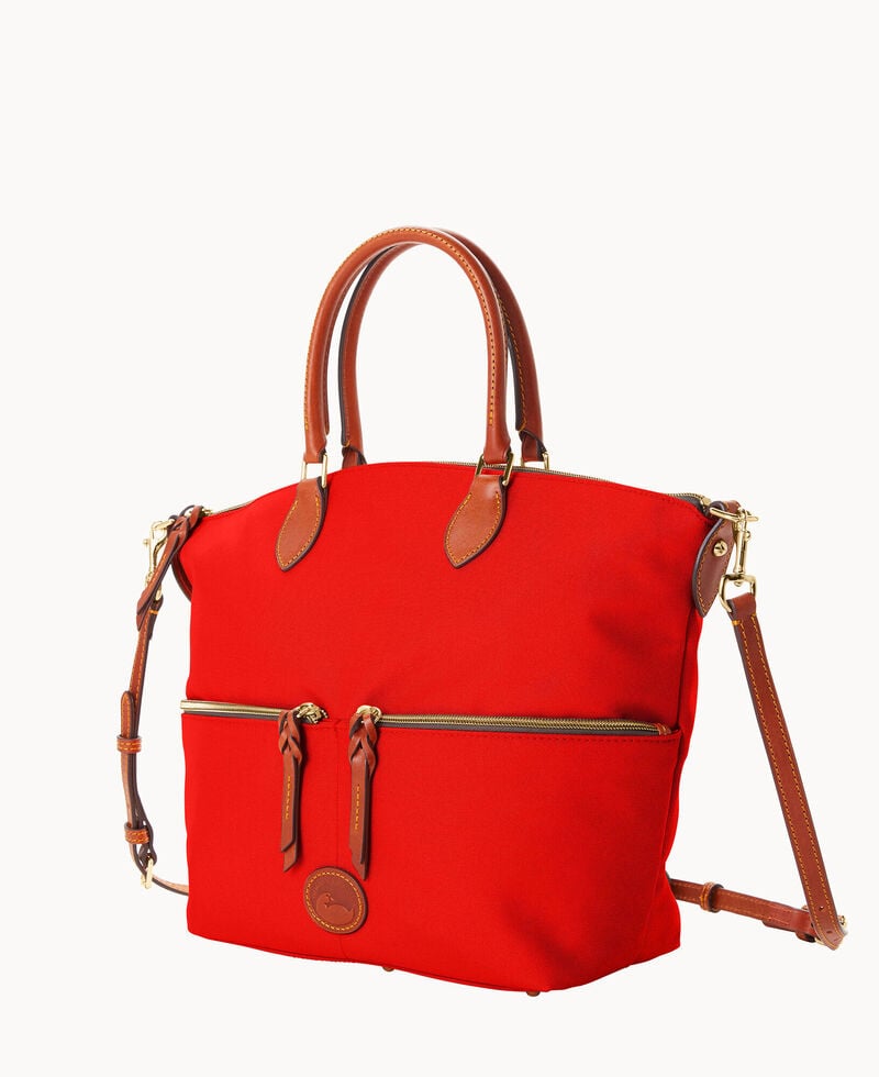 Dooney Nylon Large Pocket Satchel Red ID-rtDozX8K