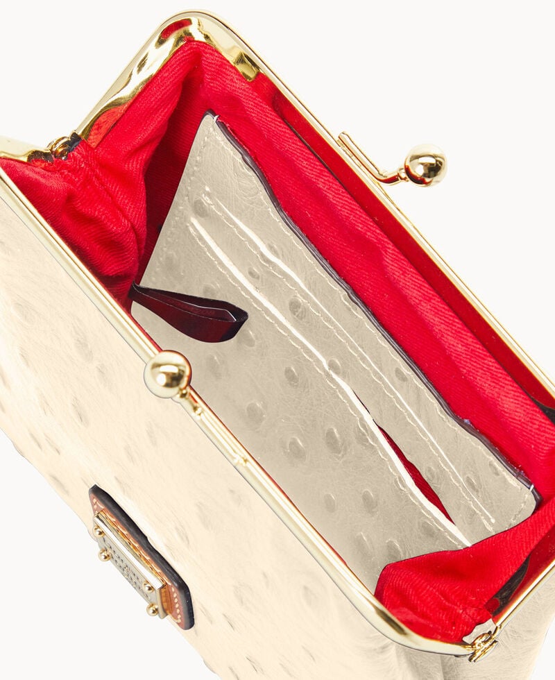 Dooney Ostrich Large Frame Purse Bone ID-uNzrJrHK