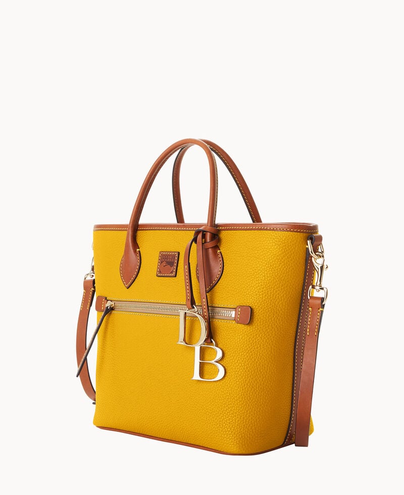 Dooney Pebble Grain Handle Tote Mustard ID-vIgnmp5k