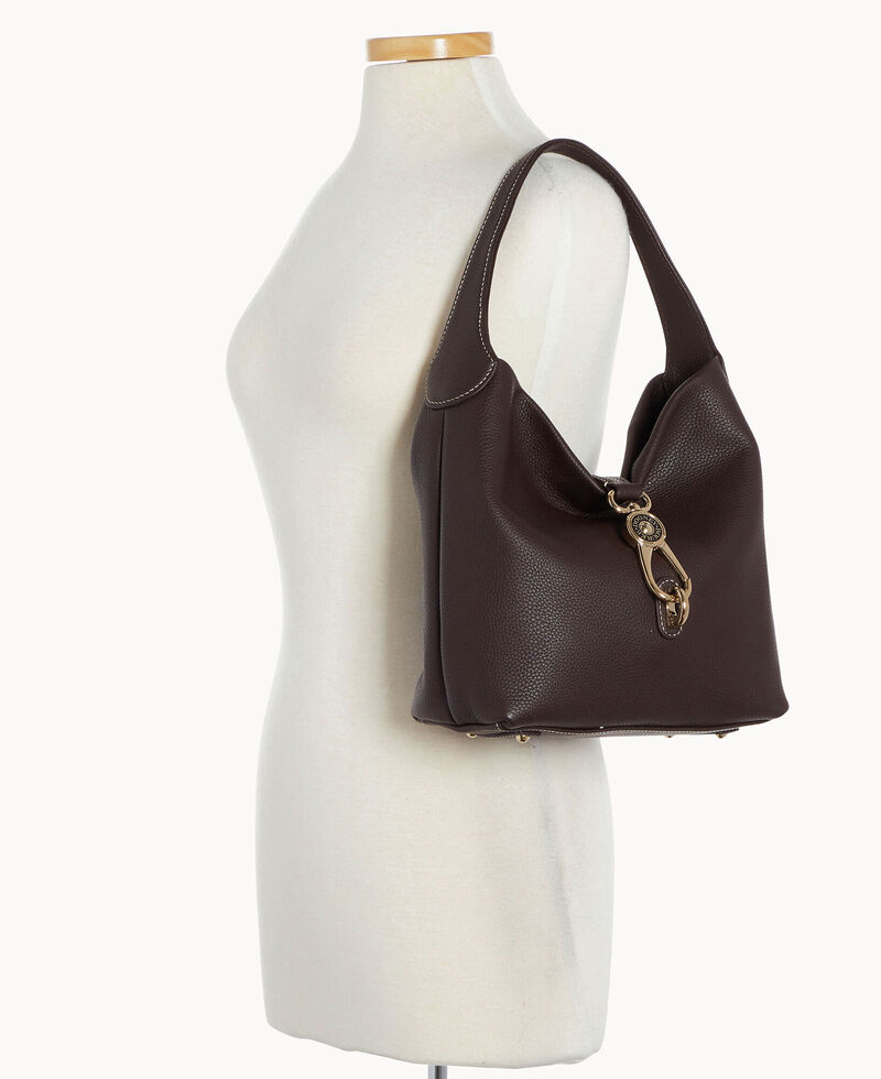 Dooney Pebble Grain Small Logo Lock Sac Brown Tmoro ID-wQldtECJ