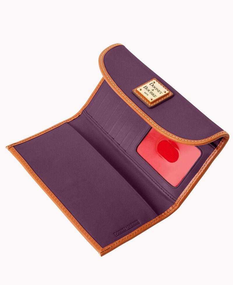 Dooney Wexford Leather Continental Clutch Plum Wine ID-ySiwigB6